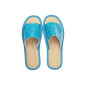 Niebieskie pantofle damskie domowe "Rozeta", wygodne ciapy damskie domowe - numer 129