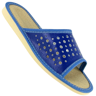 Tanie i lekkie, niebieskie Pantofle domowe, kapcie dla gości do domu