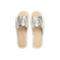 Srebrne pantofle damskie domowe "Rozeta", wygodne ciapy damskie domowe - numer 131