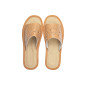 Brązowe pantofle damskie domowe "Rozeta", wygodne ciapy damskie domowe - numer 134
