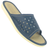 Kapcie pantofle damskie w kolorze ciemnego granatu, lekkie i przewiewne laczki domowe - numer 346