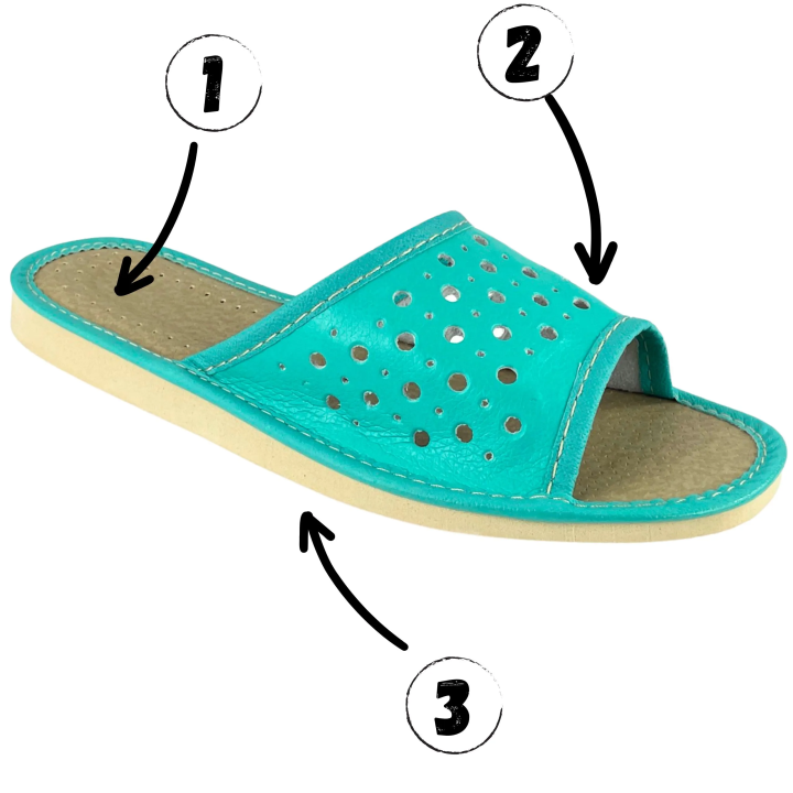 Zielone kapcie domowe, pantofle dla gości, wygodne laczki damskie - numer 349