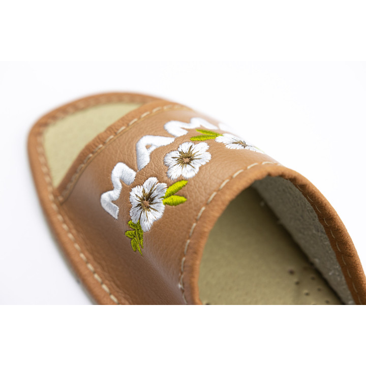 Kapcie dla mamy, spokojne pantofle damskie z napisem Super Mama, na prezent - numer 090