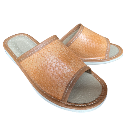 Pantofle damskie odkryte, domowe ciapy damskie, wygodne laczki - numer 165