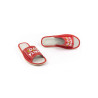 Skórkowe czerwone kapcie dla Babci, pantofle damskie z napisem "Super Babcia" - numer 177