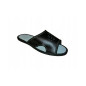 Czarne skórkowe pantofle męskie z wycięciami po bokach, dobra wentylacja - numer 182