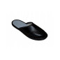 Skórkowe czarne, kryte pantofle męskie, wygodne lacie męskie - numer 194