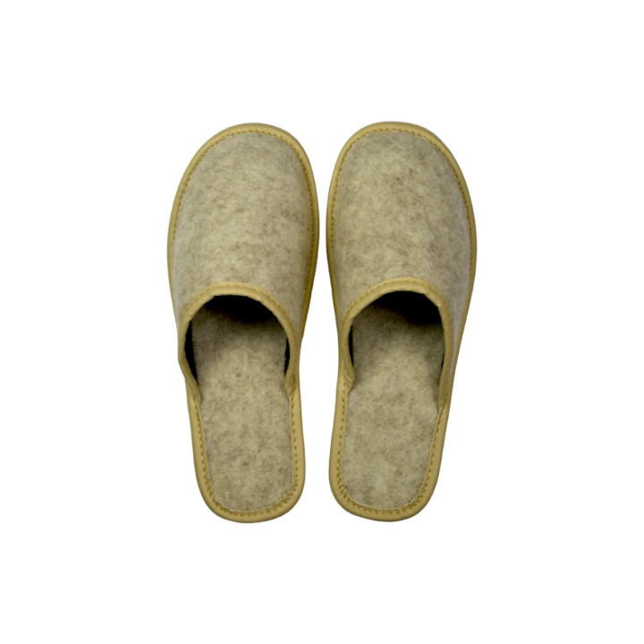 Naturalne i stylowe pantofle domowe damskie, pantofle damskie z filcu