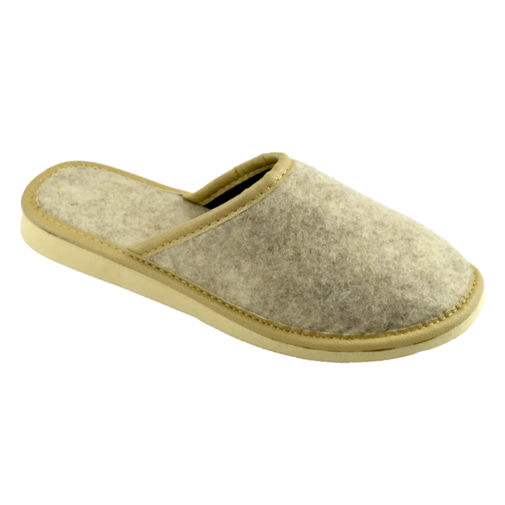 Naturalne i stylowe pantofle domowe damskie, pantofle damskie z filcu
