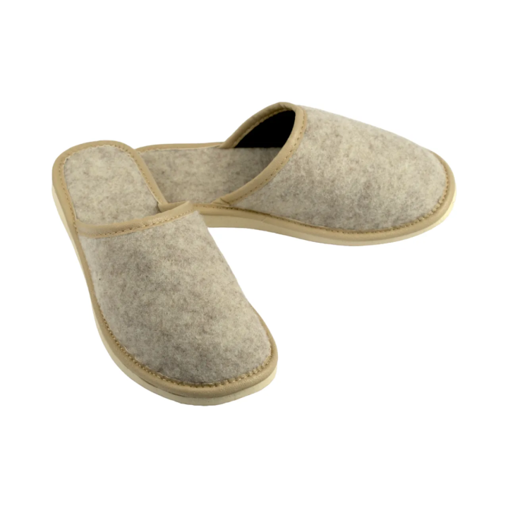 Naturalne i stylowe pantofle domowe damskie, pantofle damskie z filcu