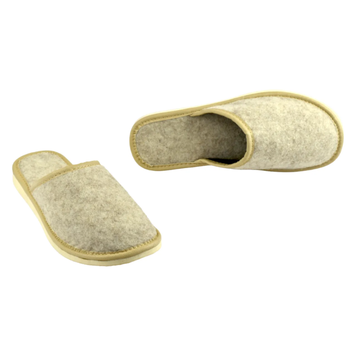 Naturalne i stylowe pantofle domowe damskie, pantofle damskie z filcu