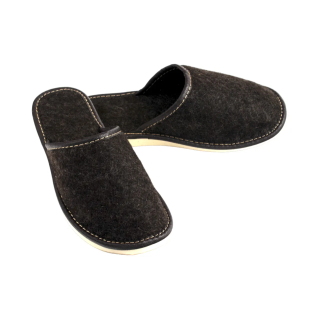 Kryte kapcie filcowane damskie z naturalnych materiałów