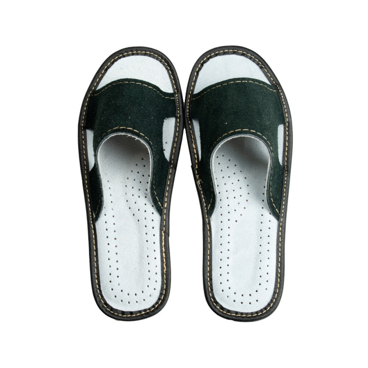 Pantofle zamszowe damskie, kapcie damskie pantofle laczki czarne