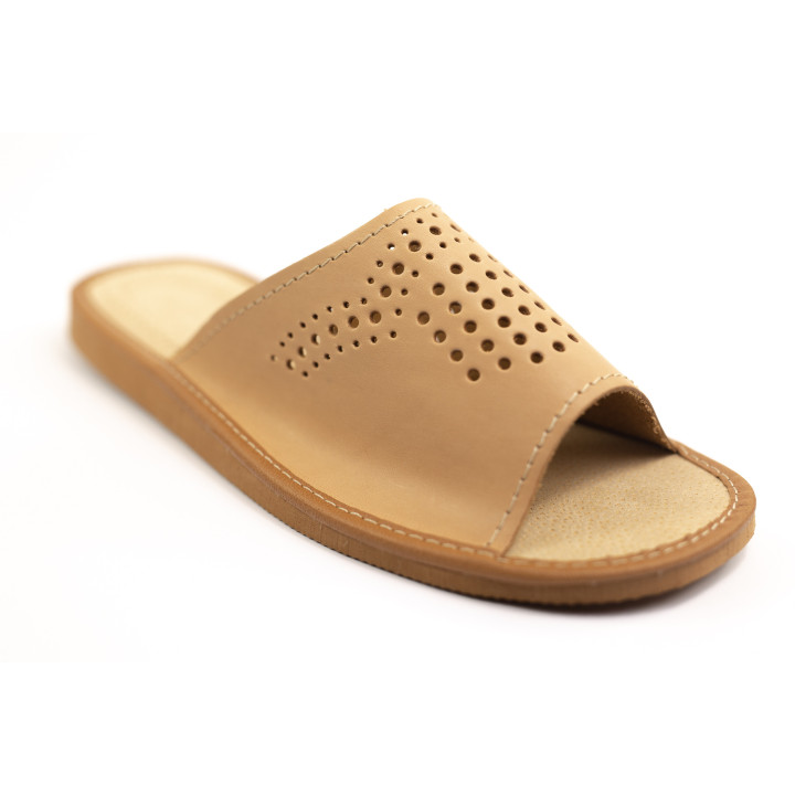 Najwyższej jakości skórzane pantofle domowe, Gatunek A+, laczki męskie