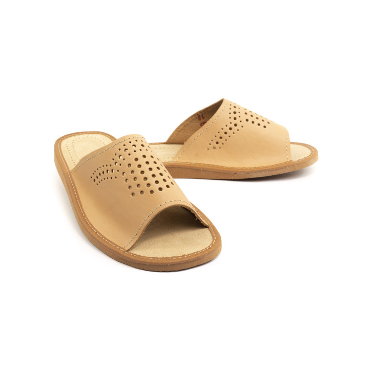 Najwyższej jakości skórzane pantofle domowe, Gatunek A+, laczki męskie