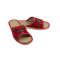 Pantofle damskie domowe z góralskim motywem czerwone, kapcie góralskie - numer 265