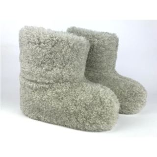 Szarawe Bambosze wełniane góralskie, wełna 100% - CERTYFIKAT - numer 355