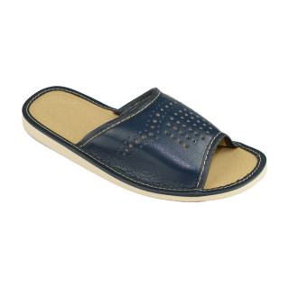 Ciemno-granatowe pantofle męskie domowe, laczki dla Panów