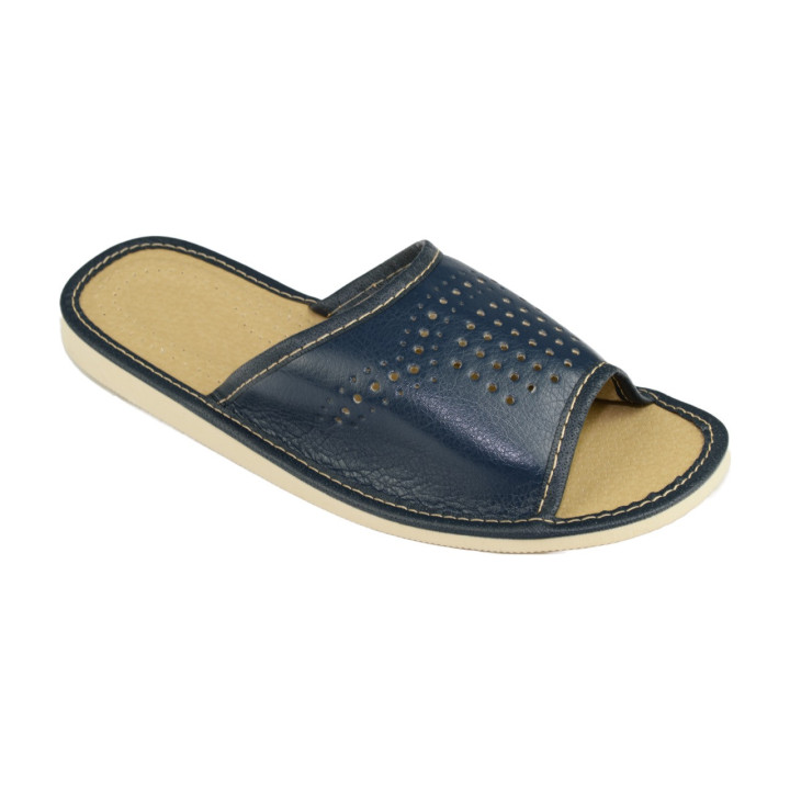 Ciemno-granatowe pantofle męskie domowe, laczki dla Panów