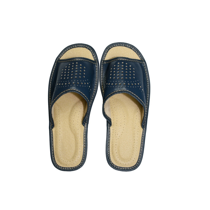 Ciemno-granatowe pantofle męskie domowe, laczki dla Panów