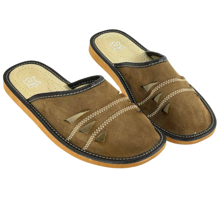 Welurowe zakryte papucie męskie, wytrzymałe laczki męskie