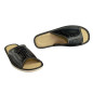 "Korona" - czarne pantofle męskie odkryte, profilowane laczki męskie - numer 037