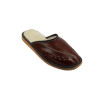 Kryte ciemno brązowe, ocieplane pantofle męskie, kapcie męskie z futerkiem