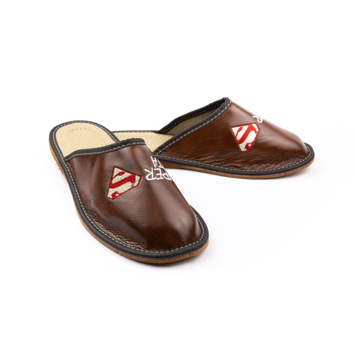 Kapcie domowe dla Taty, pantofle domowe męskie "Super Tata"