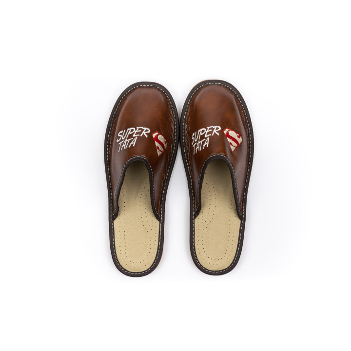 Kapcie domowe dla Taty, pantofle domowe męskie "Super Tata"