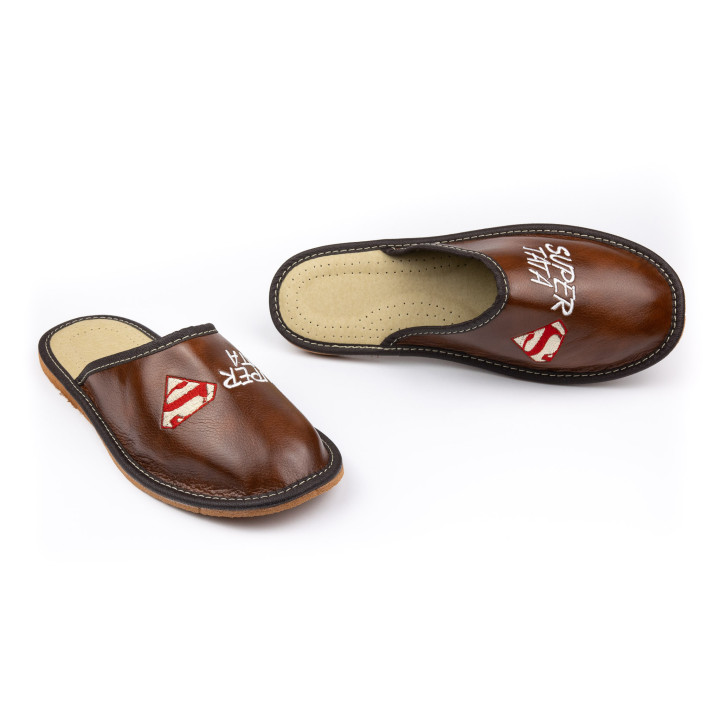 Kapcie domowe dla Taty, pantofle domowe męskie "Super Tata"