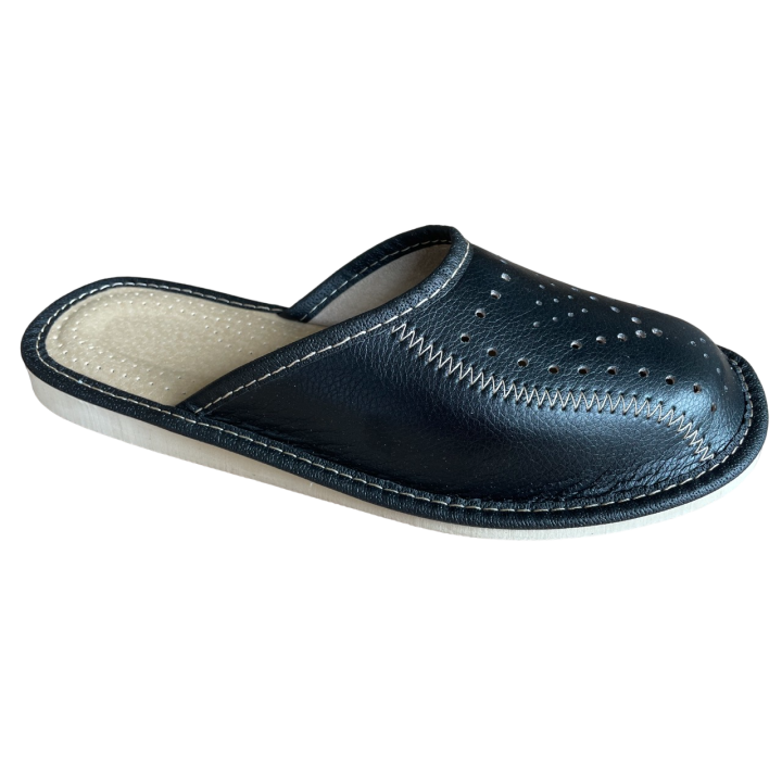 Czarne łapcie męskie, wygodne laczki domowe męskie, cichobiegi męskie