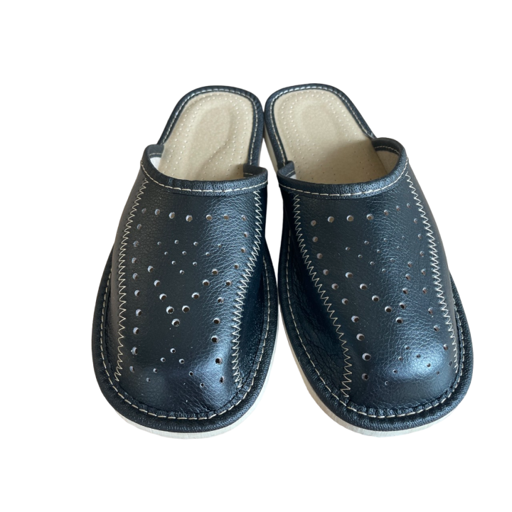 Czarne łapcie męskie, wygodne laczki domowe męskie, cichobiegi męskie